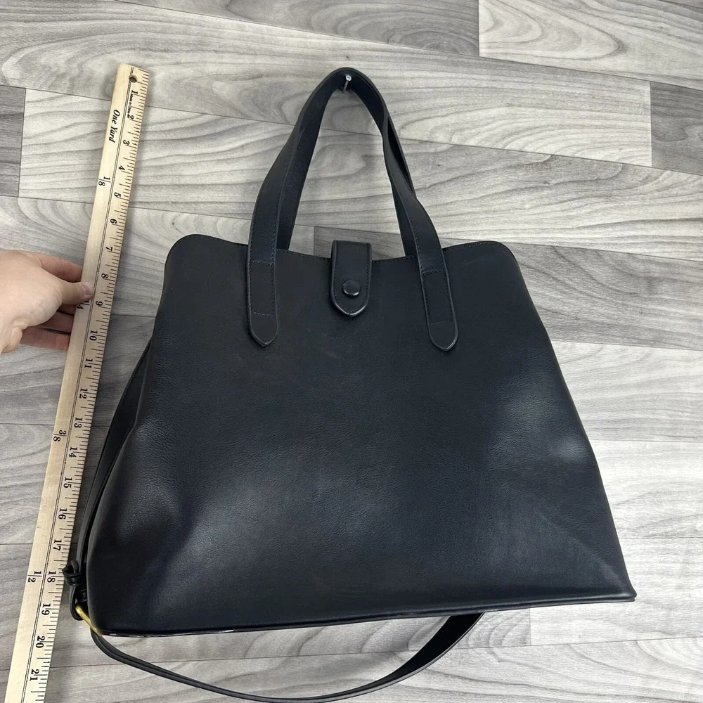 Fawn Design The Satchel Diaper Bag Women's Purse Black Vegan Leather‎ Large